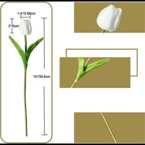 Artificial Tulip Flowers with Soft Latex Materials (White-30)